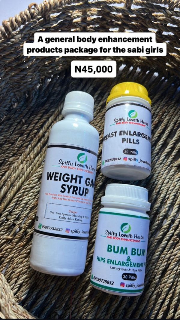 A general body enhancement products package for the sabi girls